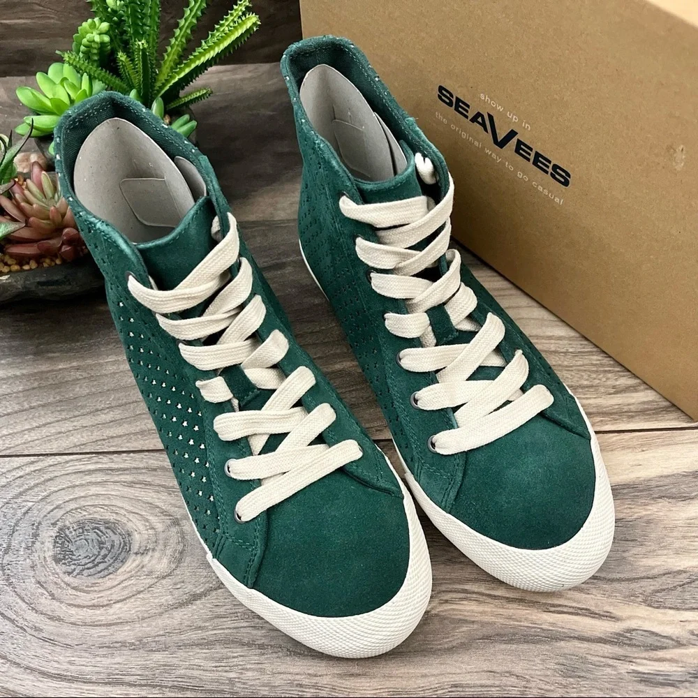NIB SeaVees Army Issue High Celestial High Top Sneaker Bottle Green Suede 8 39